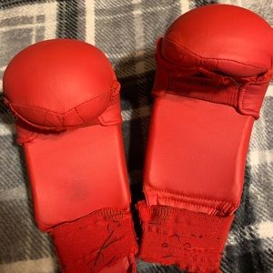 RED ADIDAS WKF APPROVED KARATE GLOVES